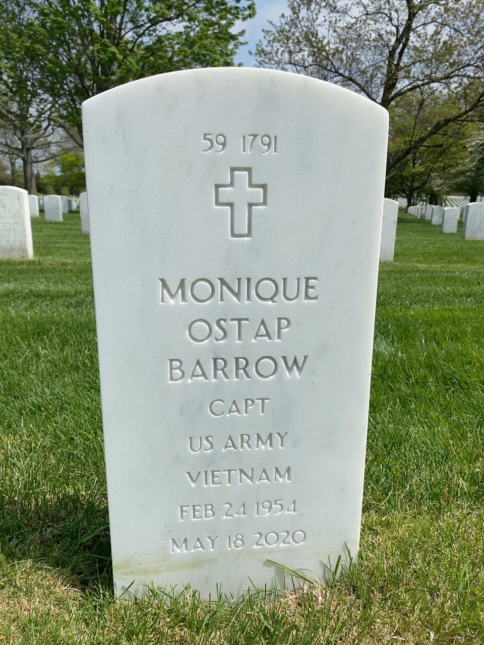 Back of headstone — Charles A Barrow