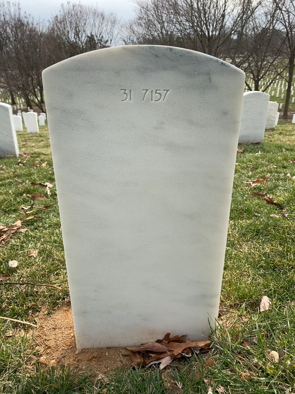 Back of headstone — William John Thomas
