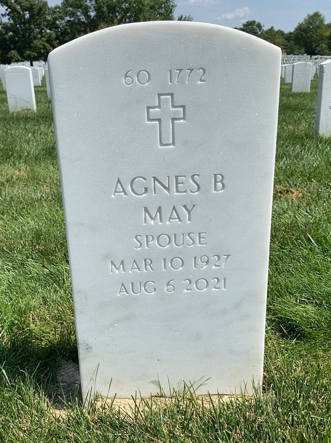Back of headstone — Agnes May
