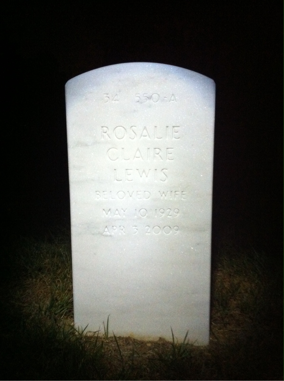 Back of headstone — Howard Pond