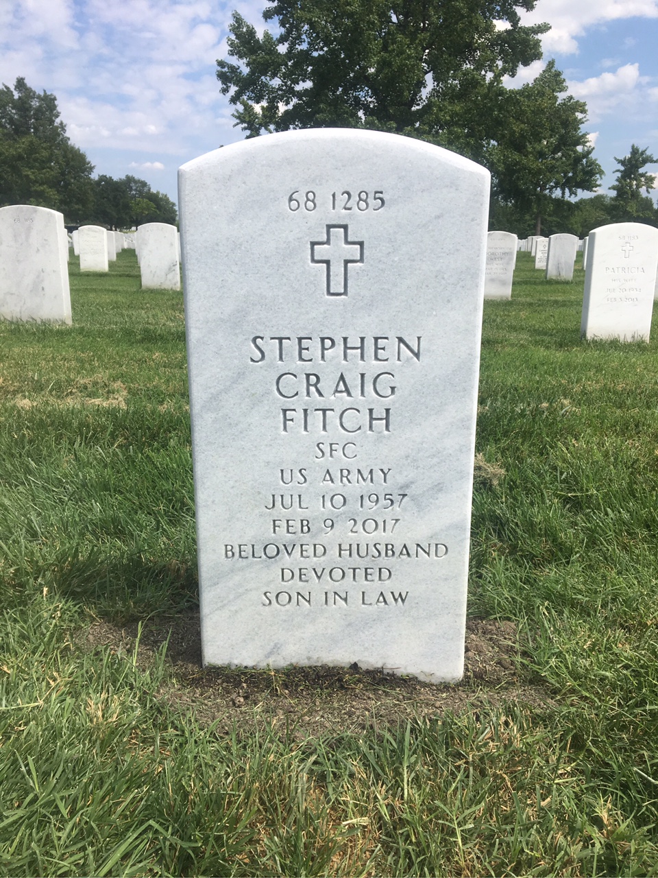 Back of headstone — Stephen C Fitch