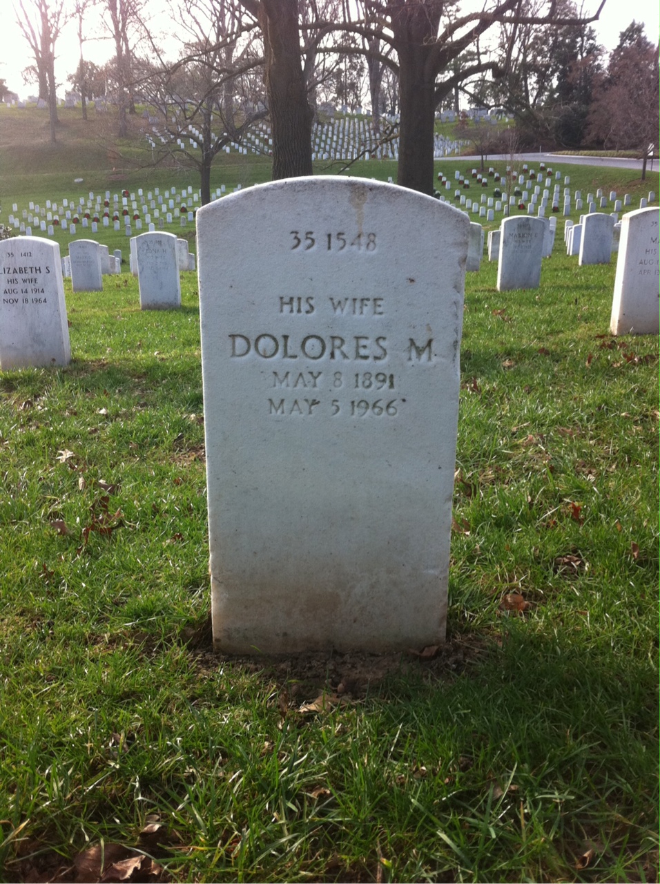 Back of headstone — Dolores Moose