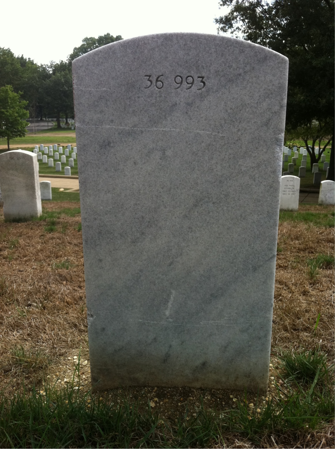 Back of headstone — John Adkins
