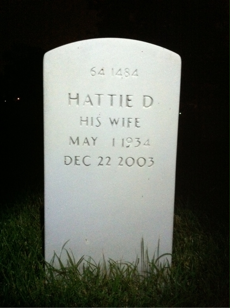 Back of headstone — Reginald Williams