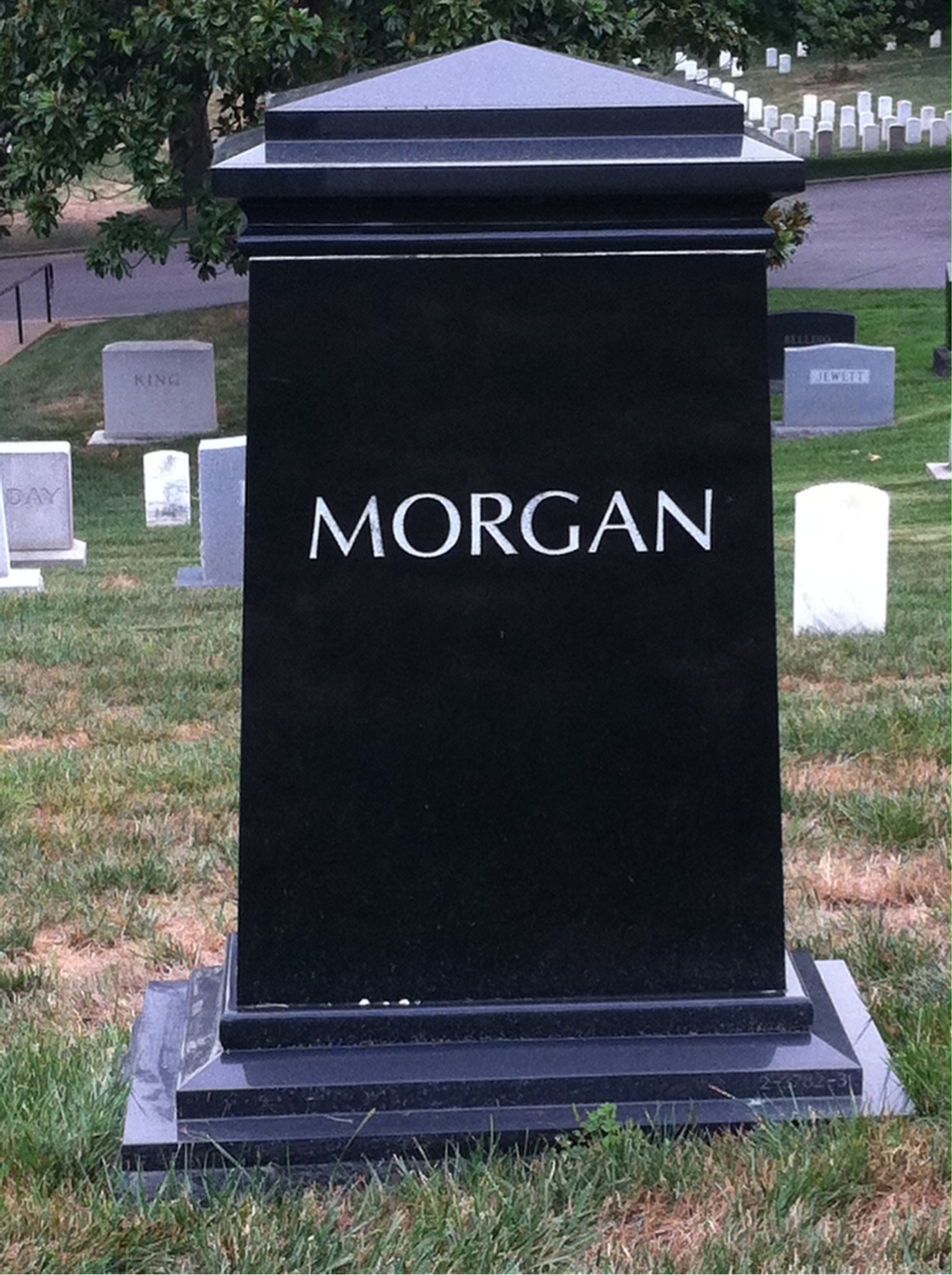 Back of headstone — Samuel Morgan