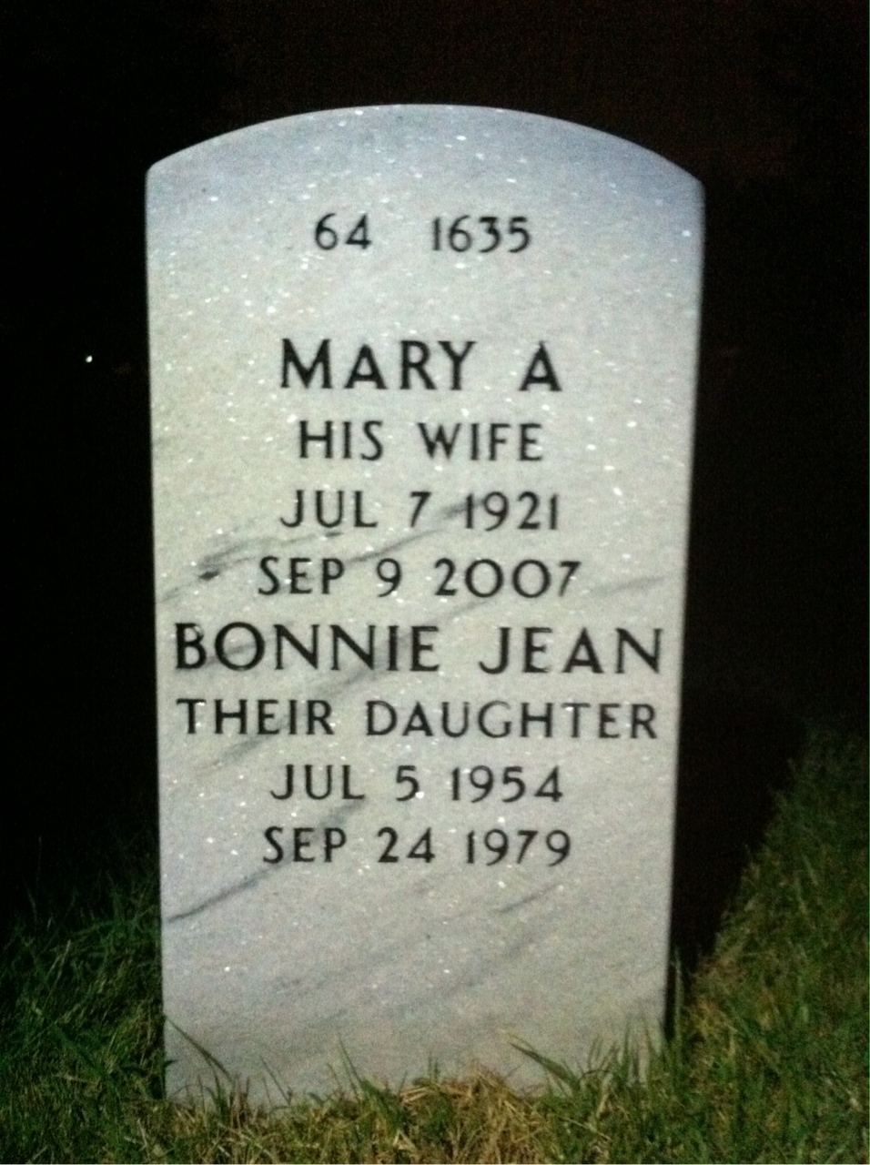 Back of headstone — Charles Curtius