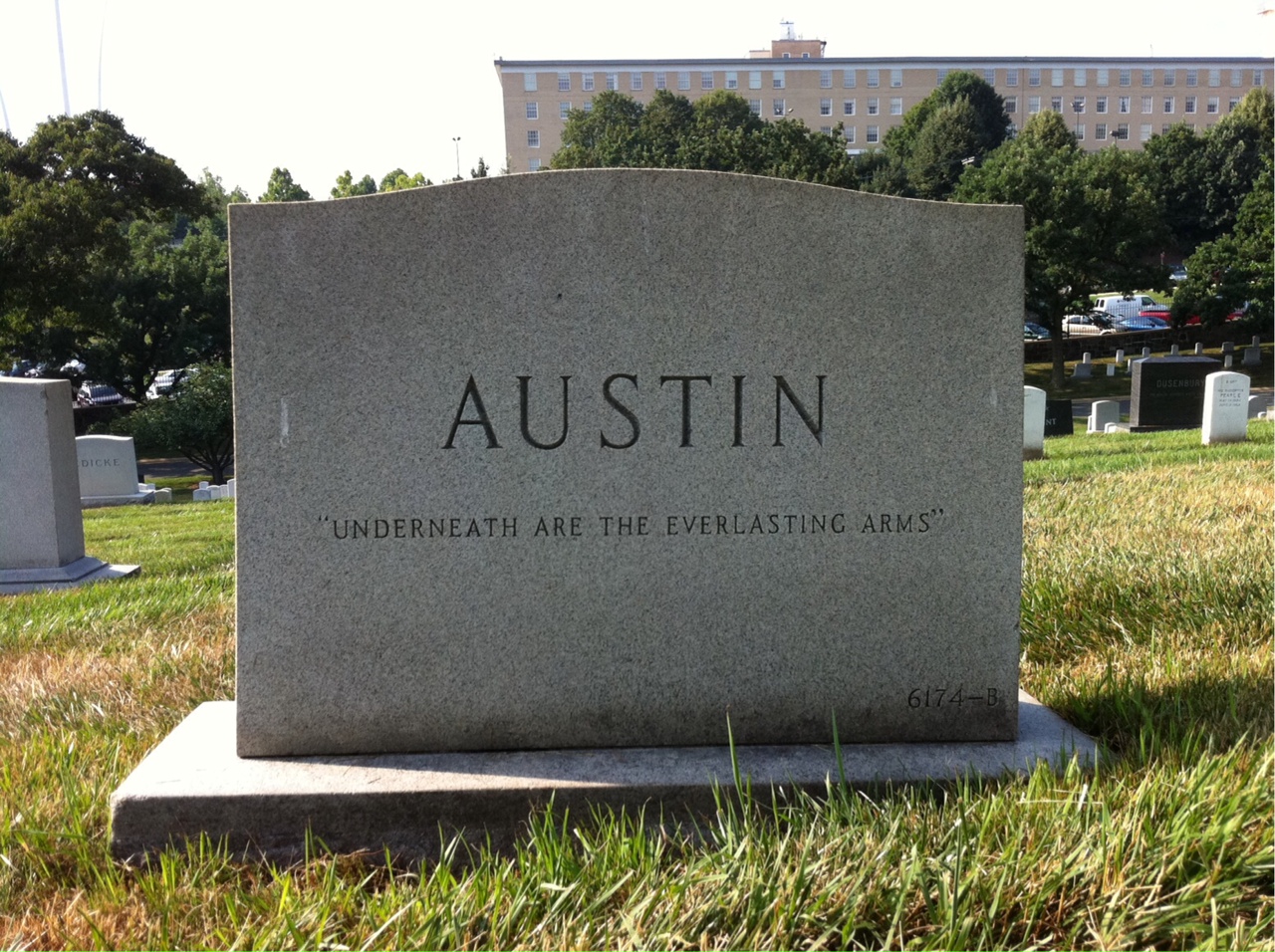 Back of headstone — Thomas Austin