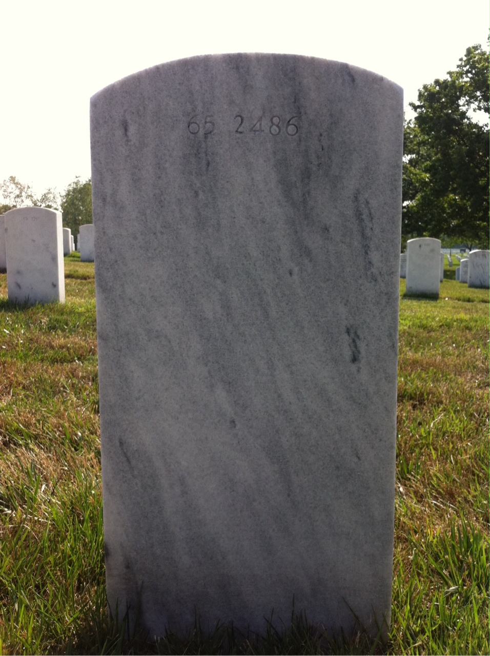 Back of headstone — Michael Allen