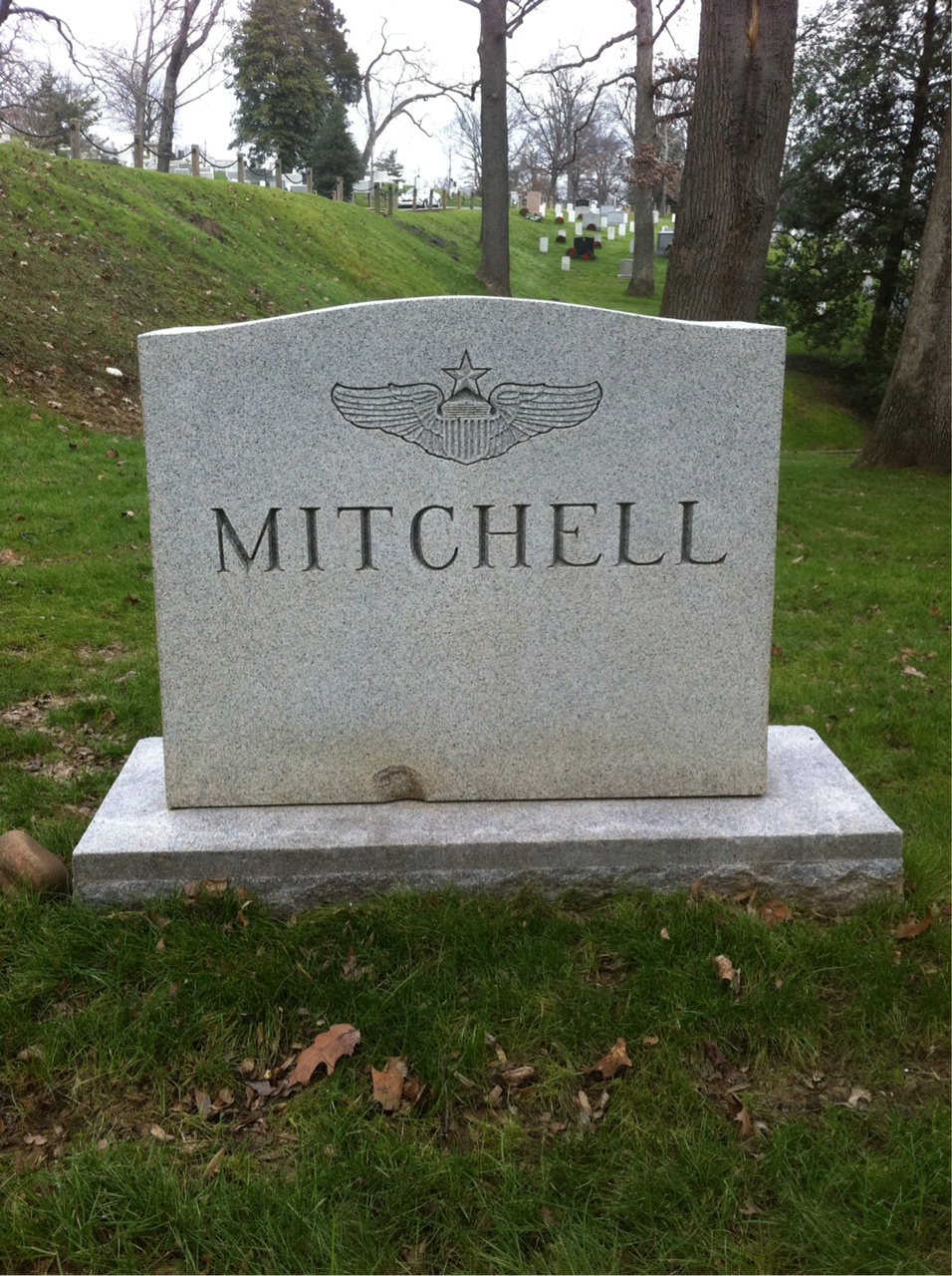 Back of headstone — Hewitt Mitchell