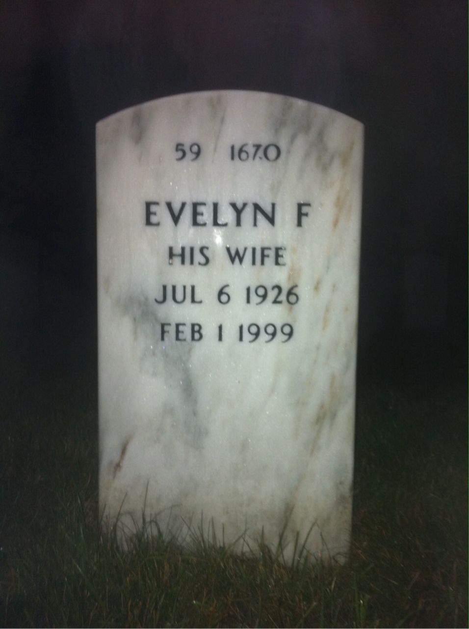 Back of headstone — Raymond Gerstley