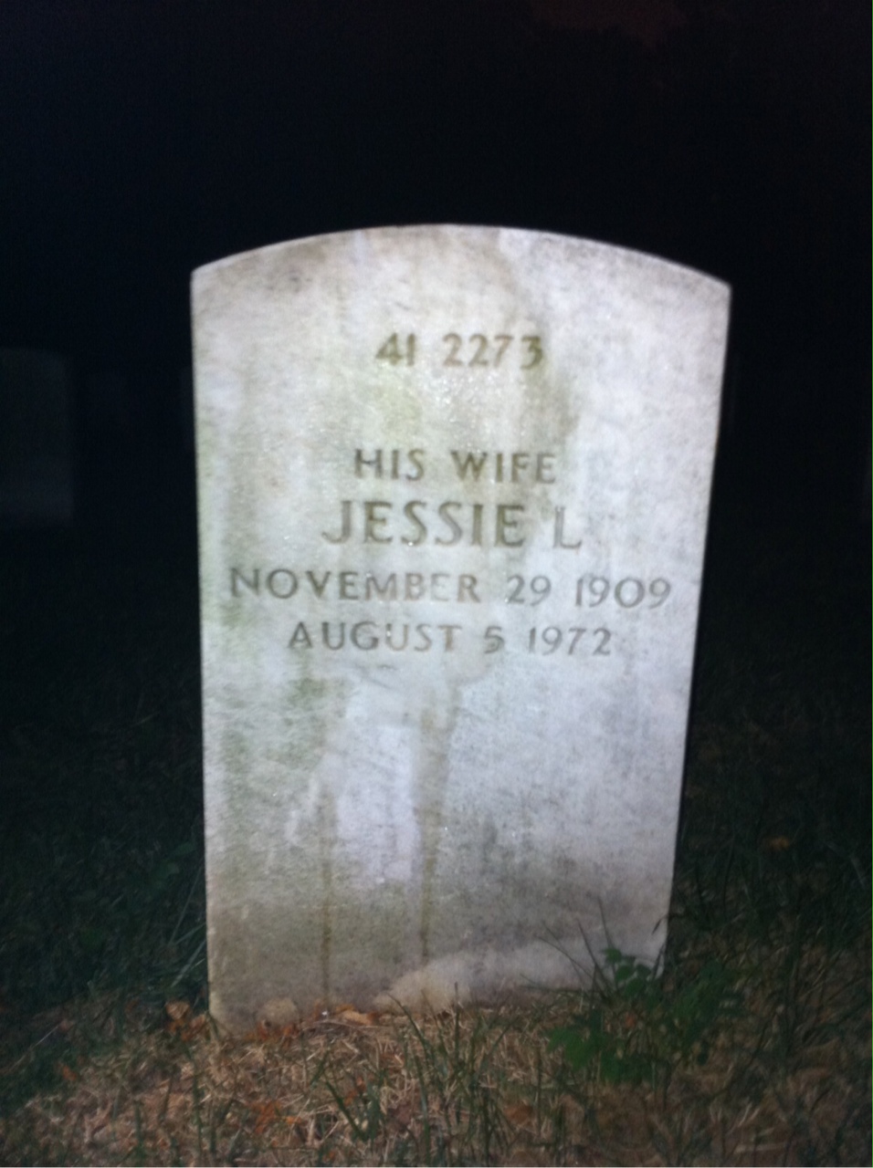Back of headstone — Zeph Moore