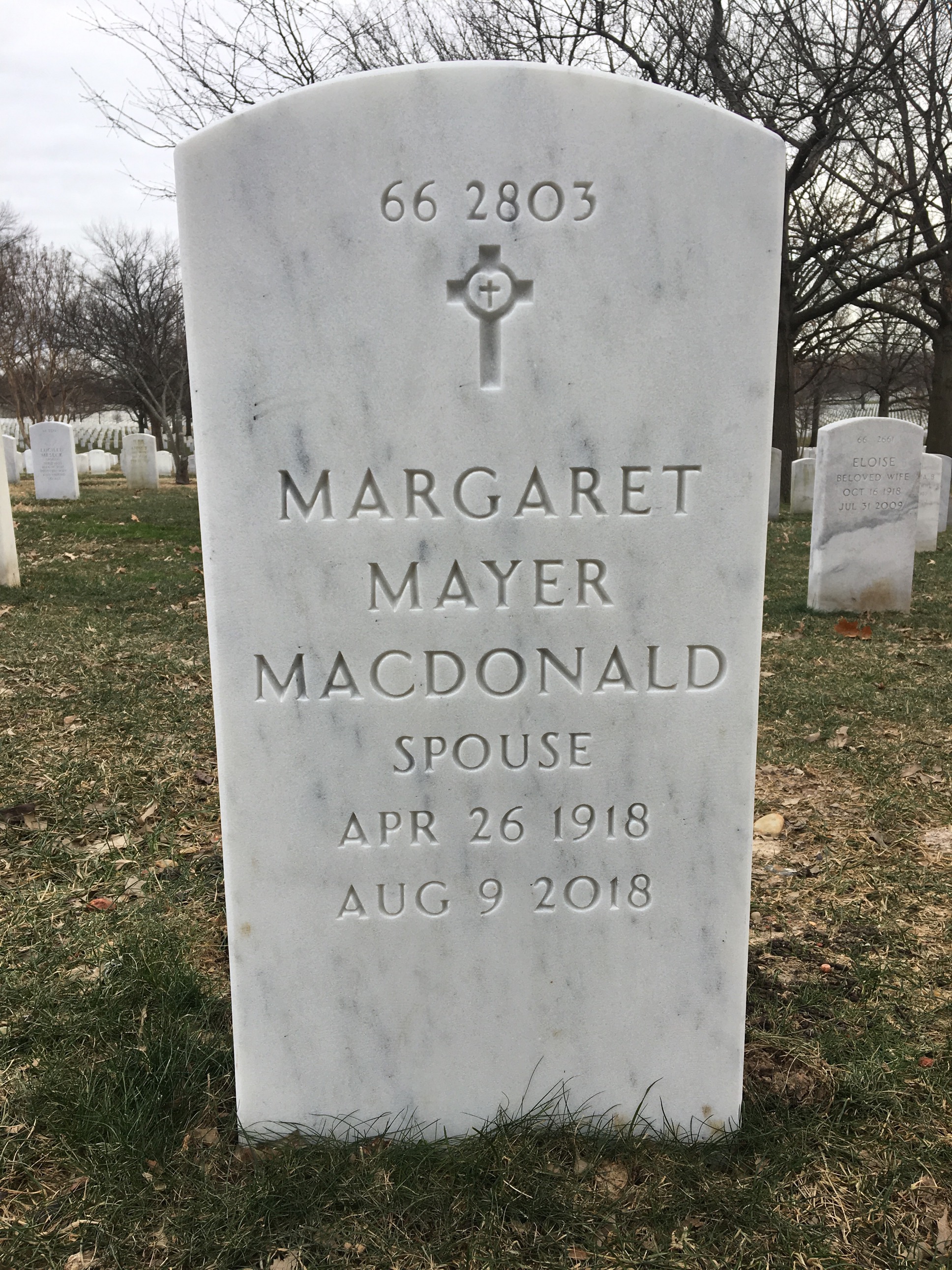 Back of headstone — David Macdonald