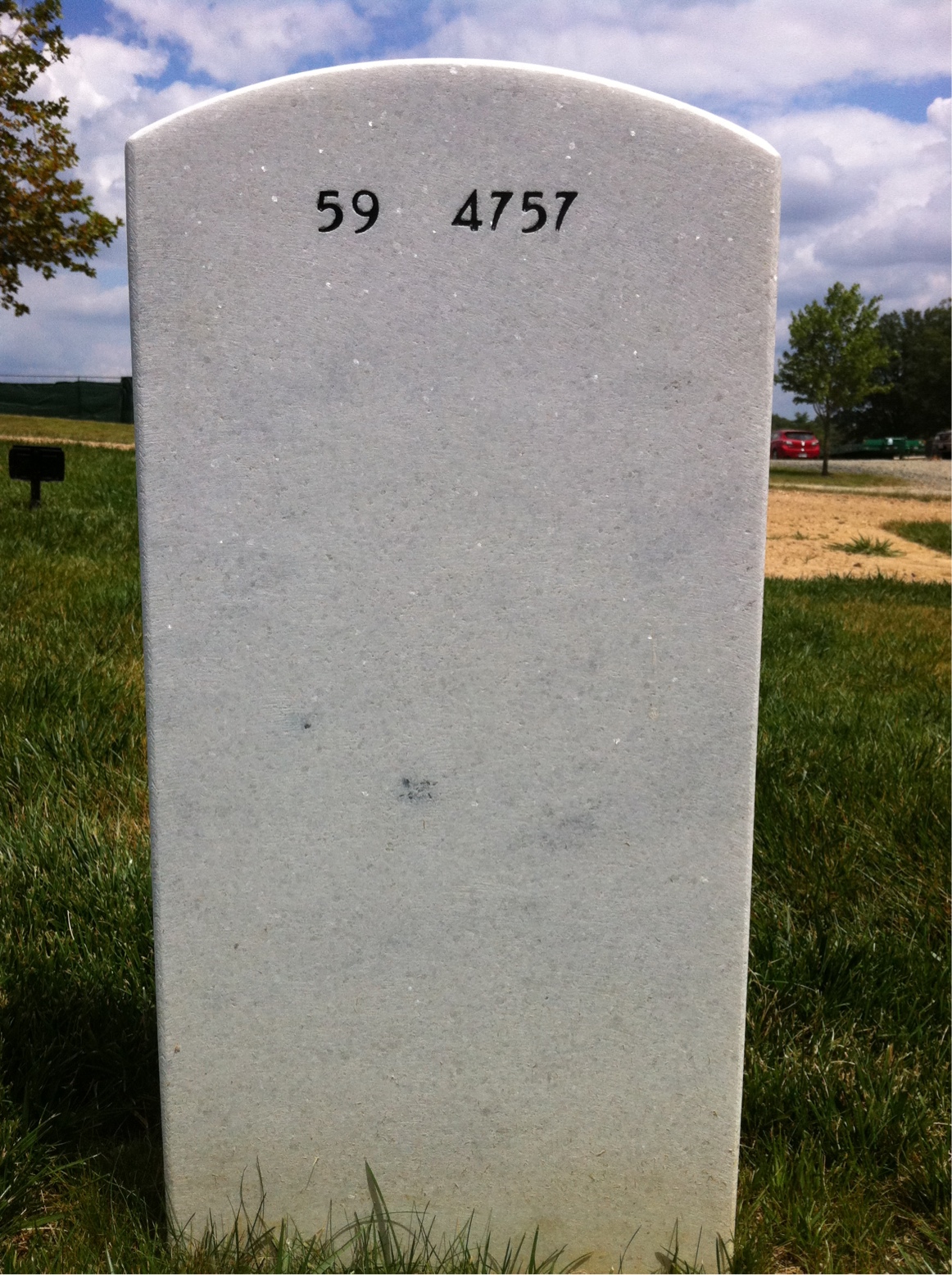 Back of headstone — George Moulton
