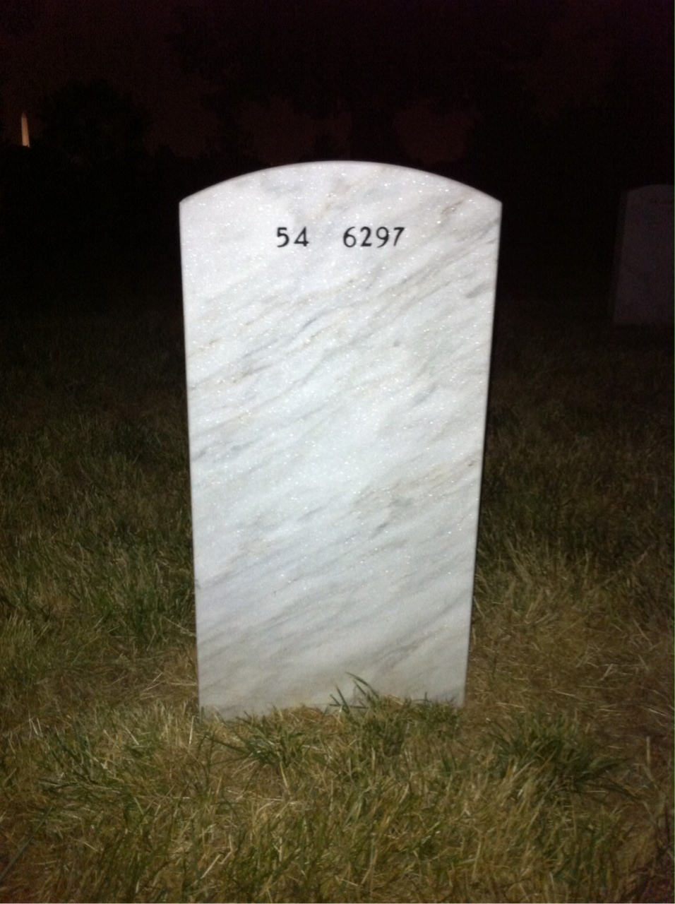 Back of headstone — Bernard Staub