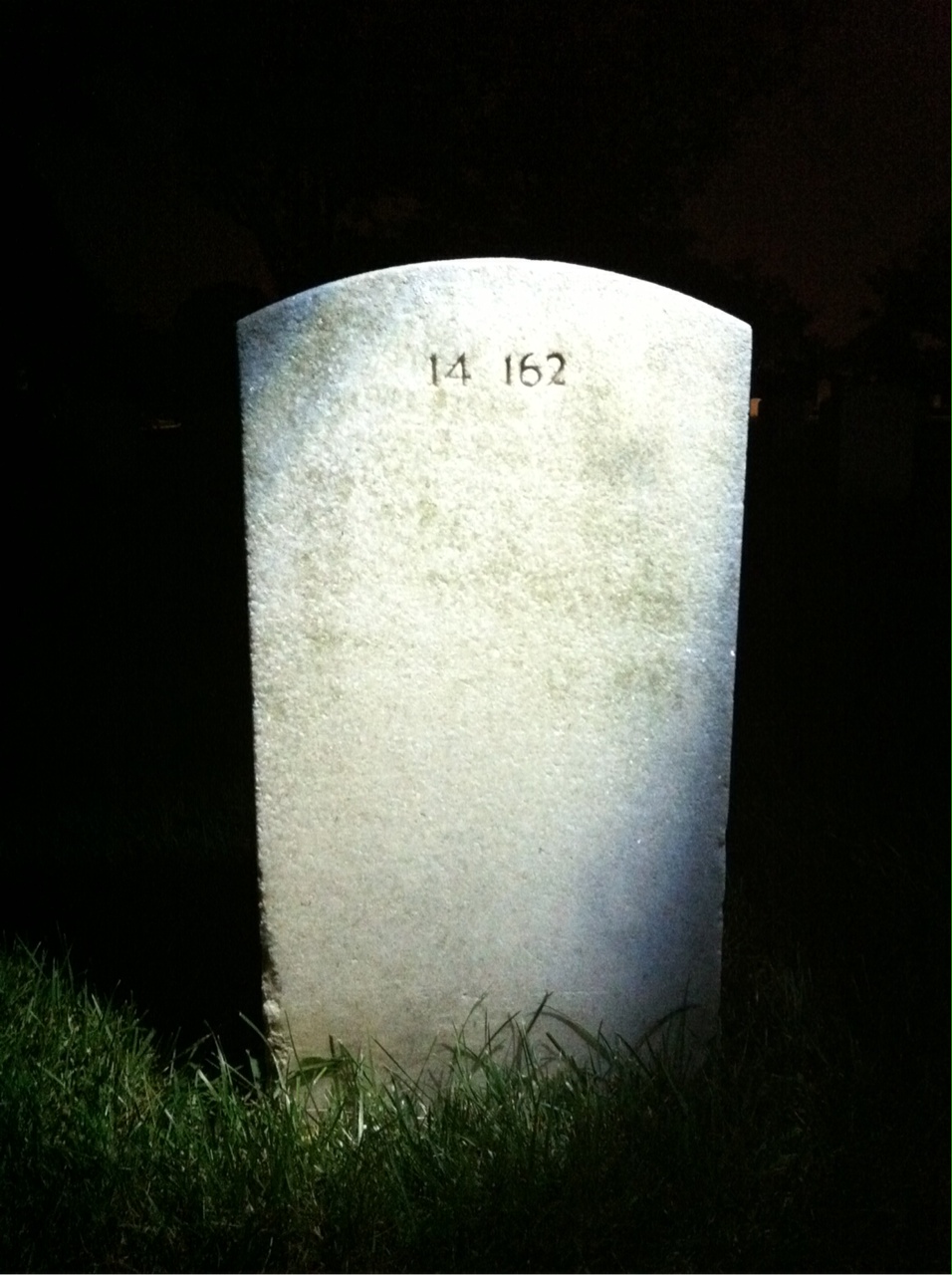 Back of headstone — Wesley Ward