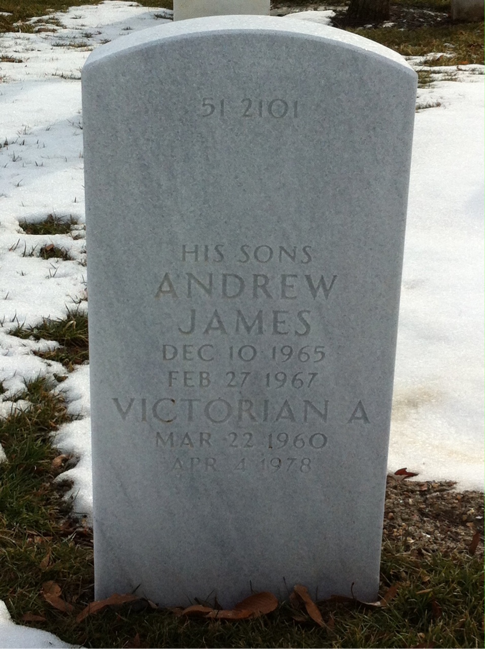 Back of headstone — Victorian Charles Levesque