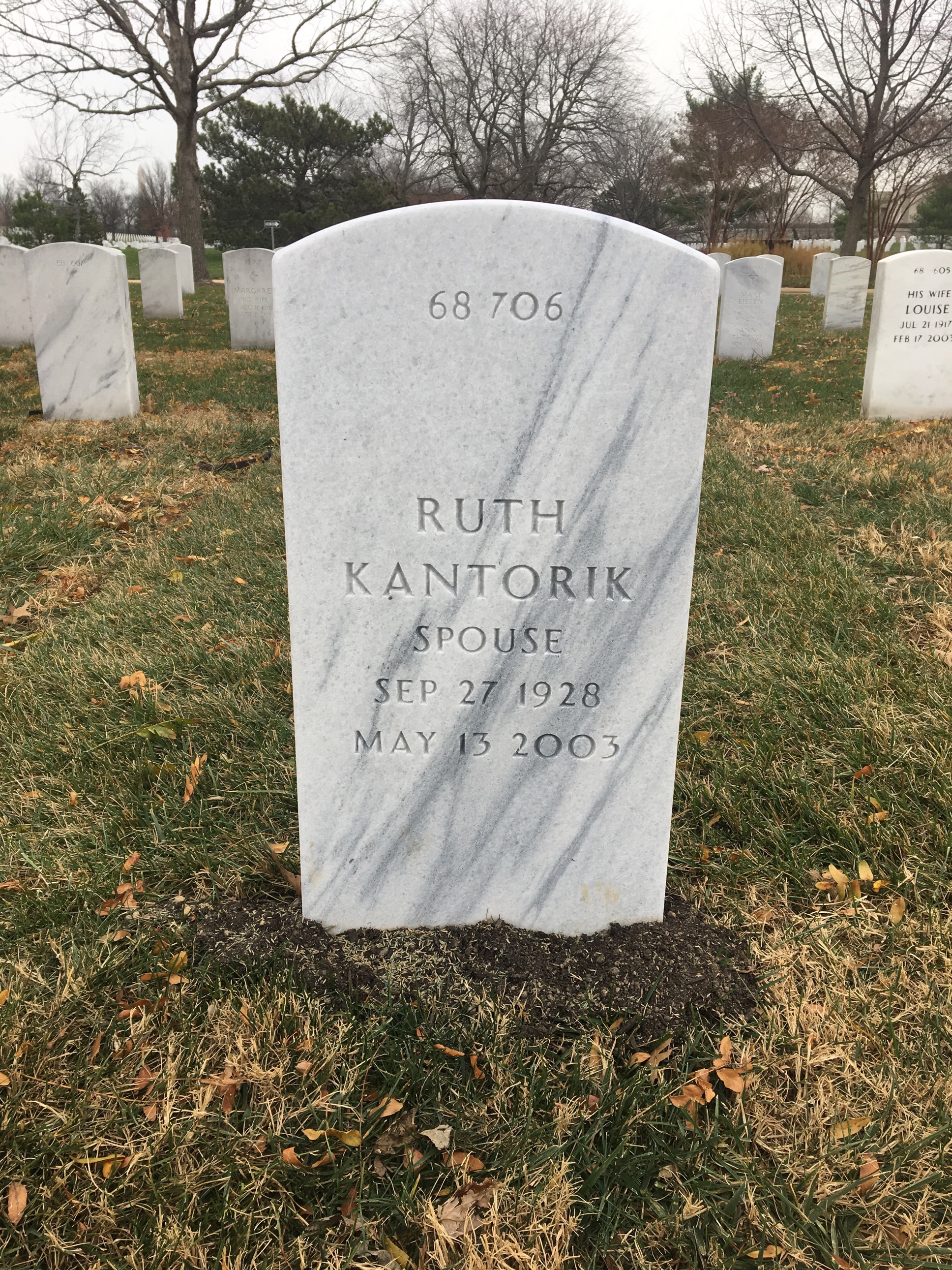 Back of headstone — William J Hanusek