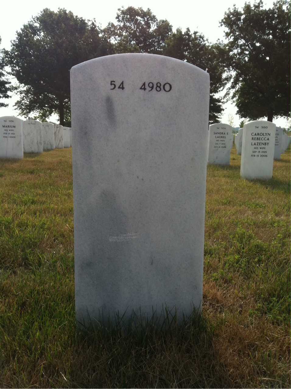 Back of headstone — Glenn Crowell