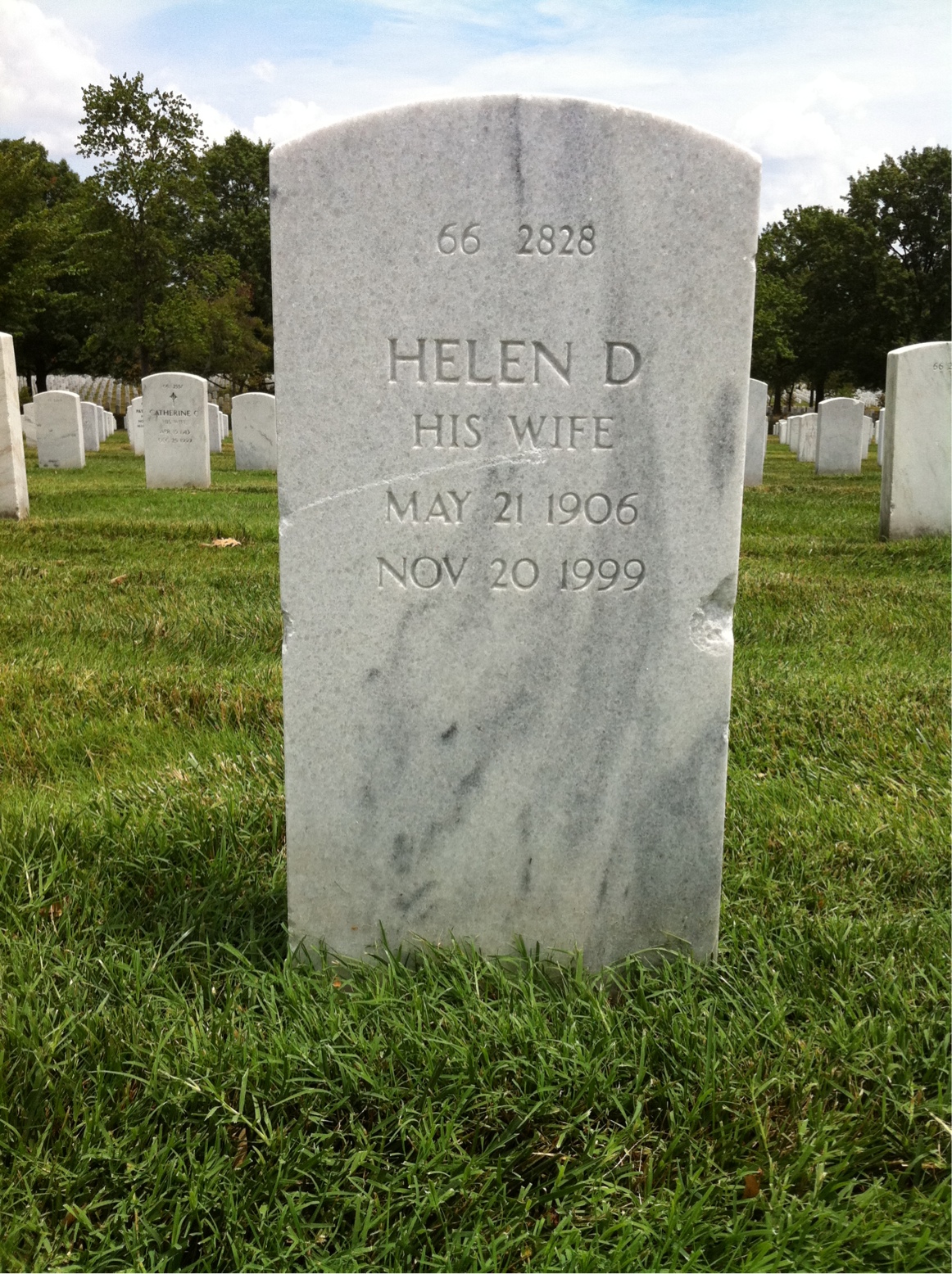 Back of headstone — Andrew B Gomory