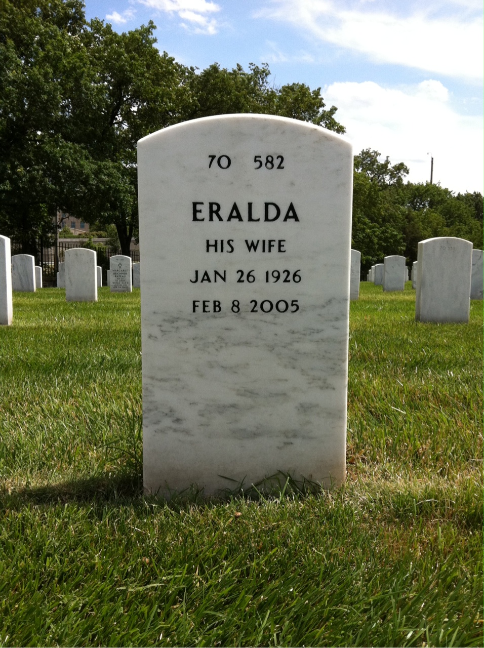Back of headstone — Ralph Del Rocco