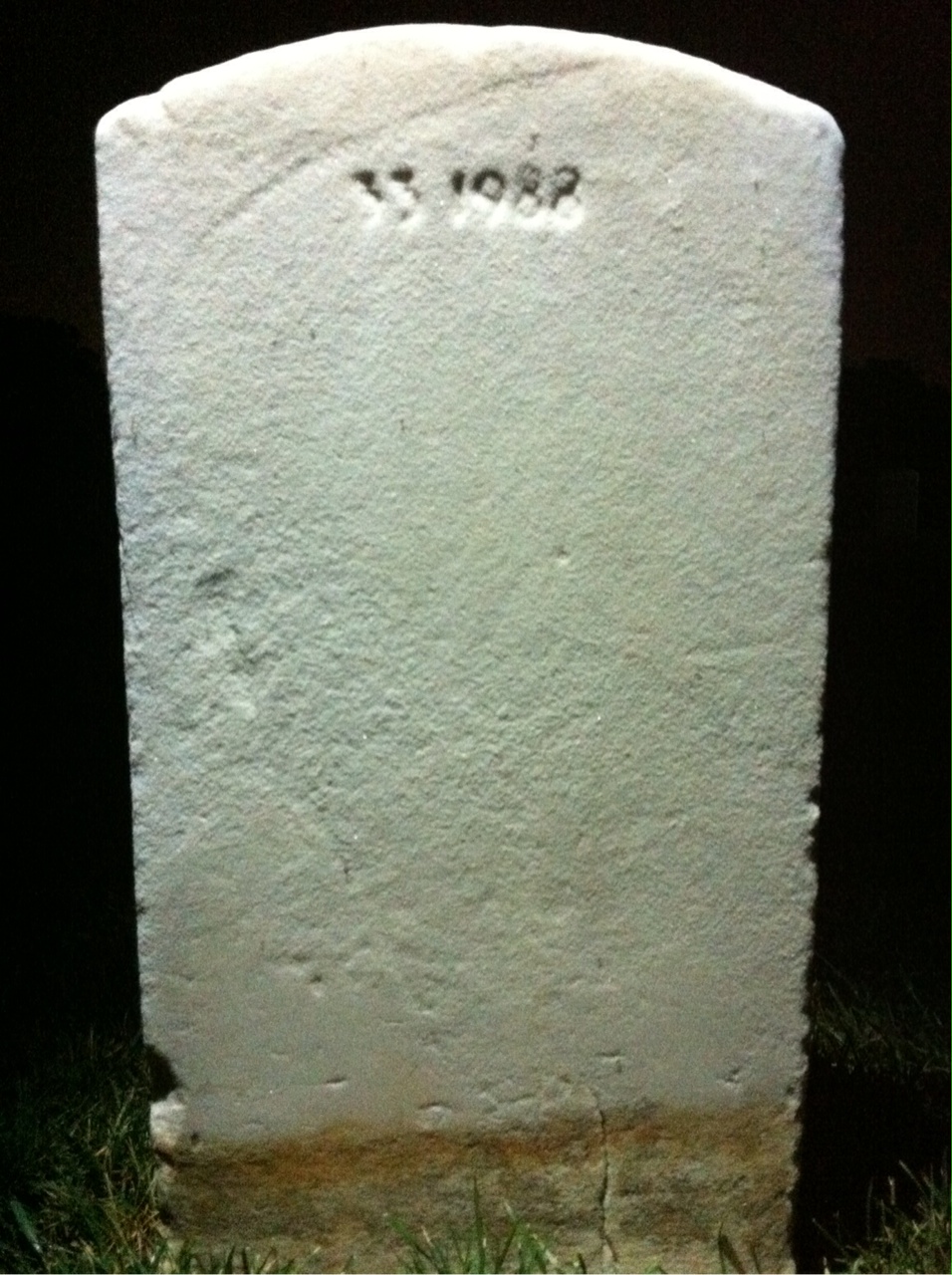 Back of headstone — John Munsey