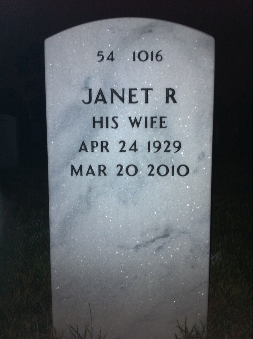 Back of headstone — Peter Radonich