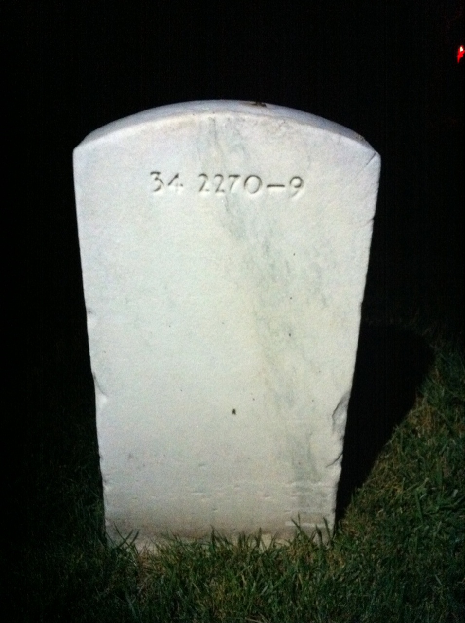 Back of headstone — John Mason