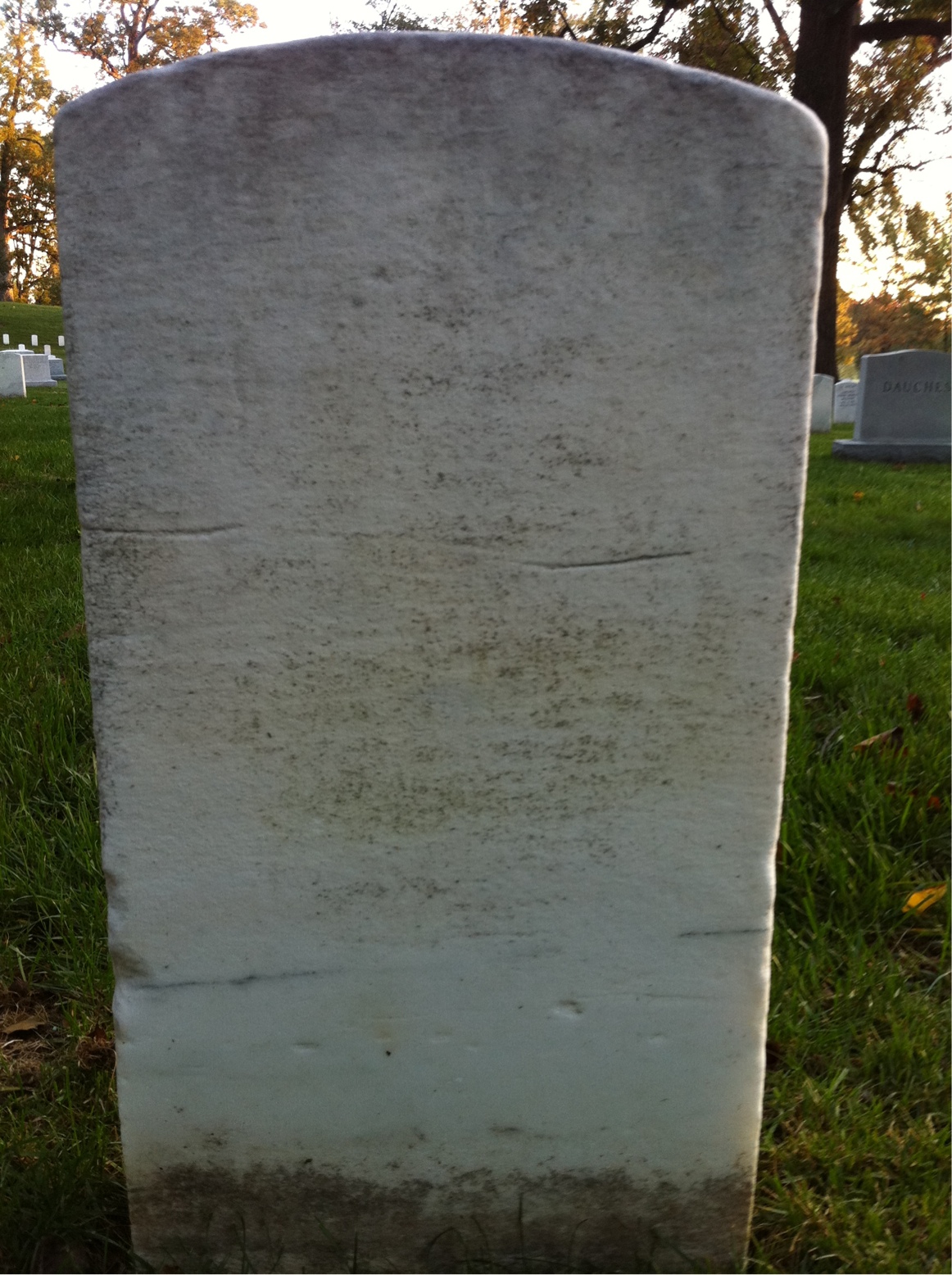 Back of headstone — Paul Collins