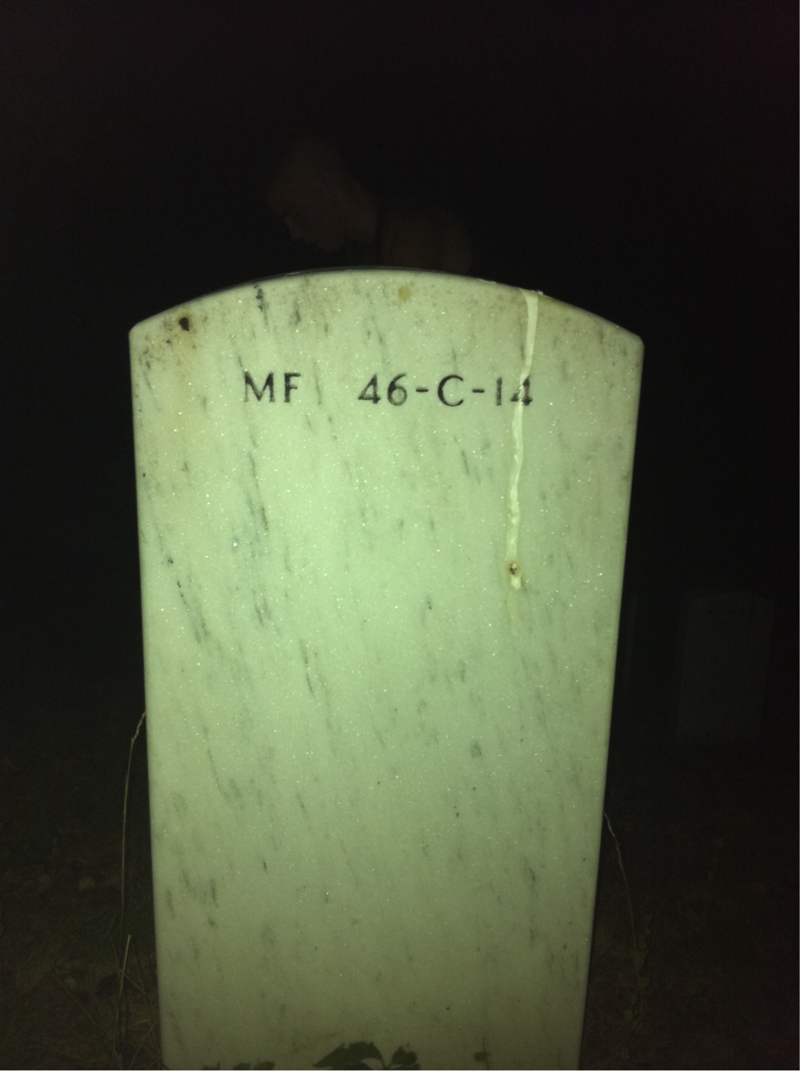 Back of headstone — Dell Hudson