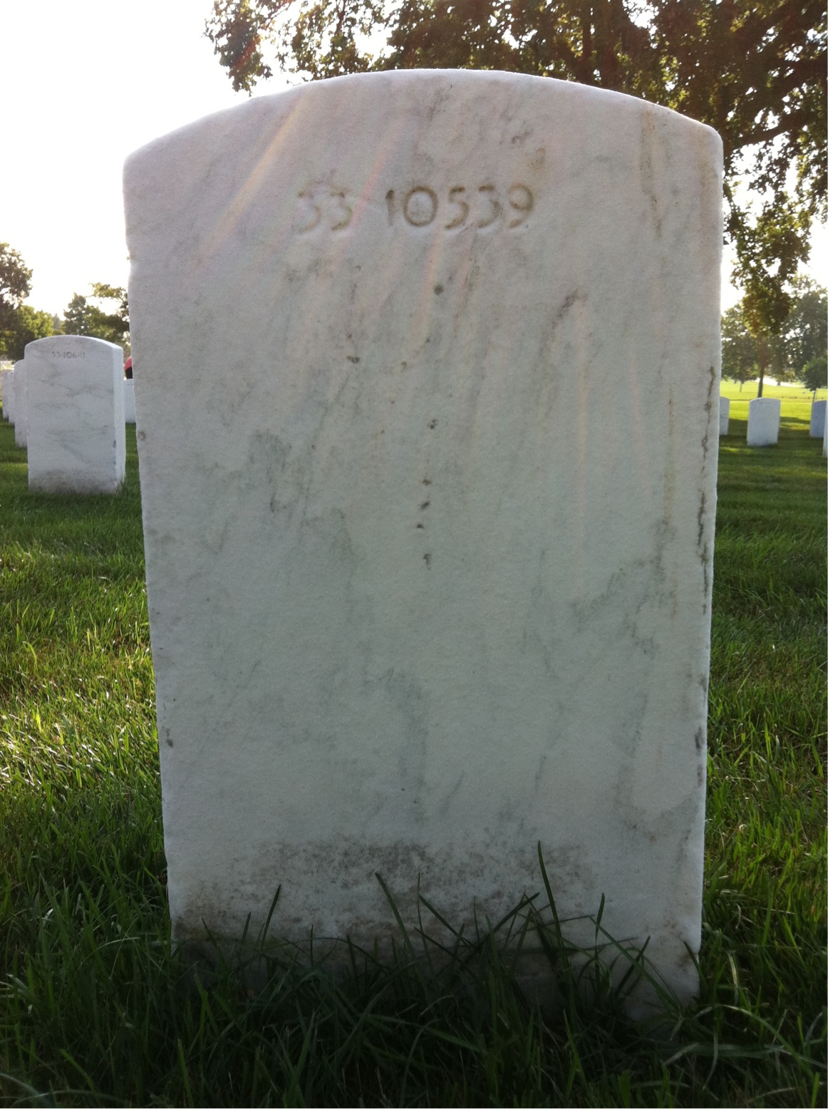 Back of headstone — Robert H Johnson
