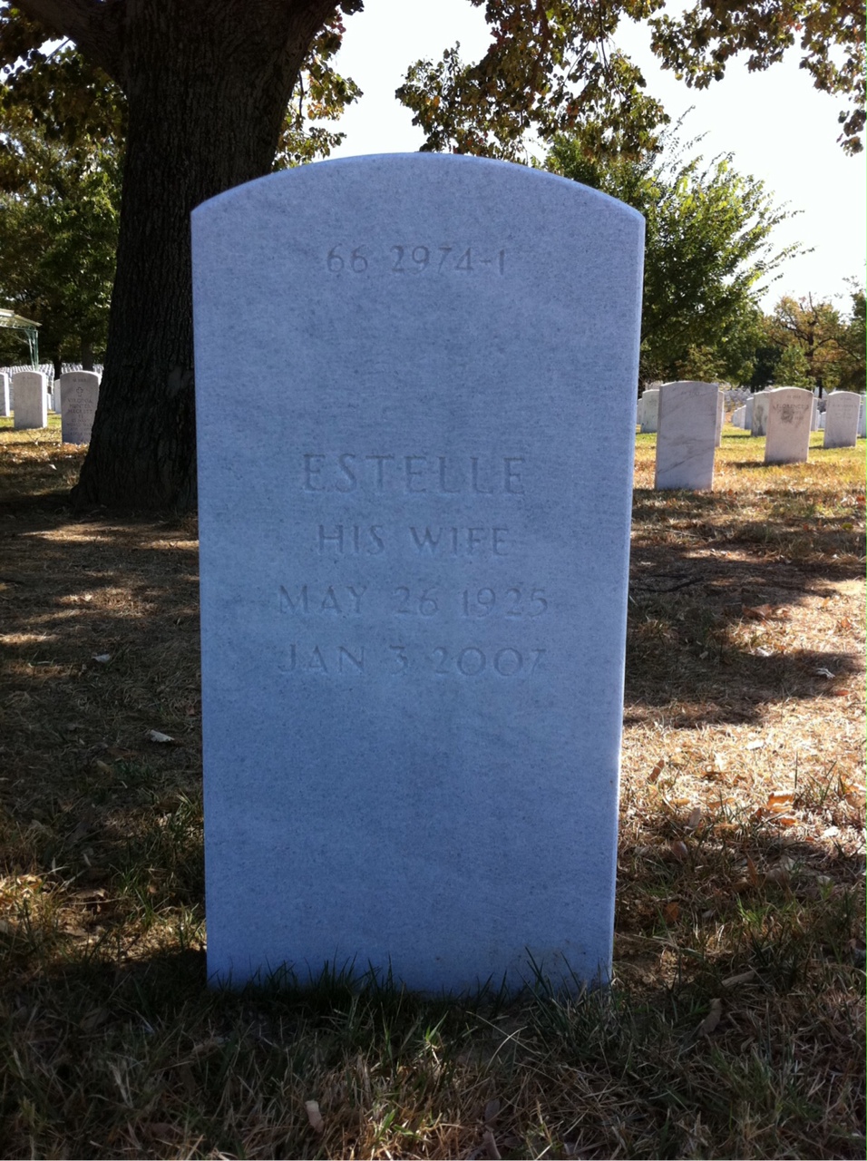 Back of headstone — Fred Baker
