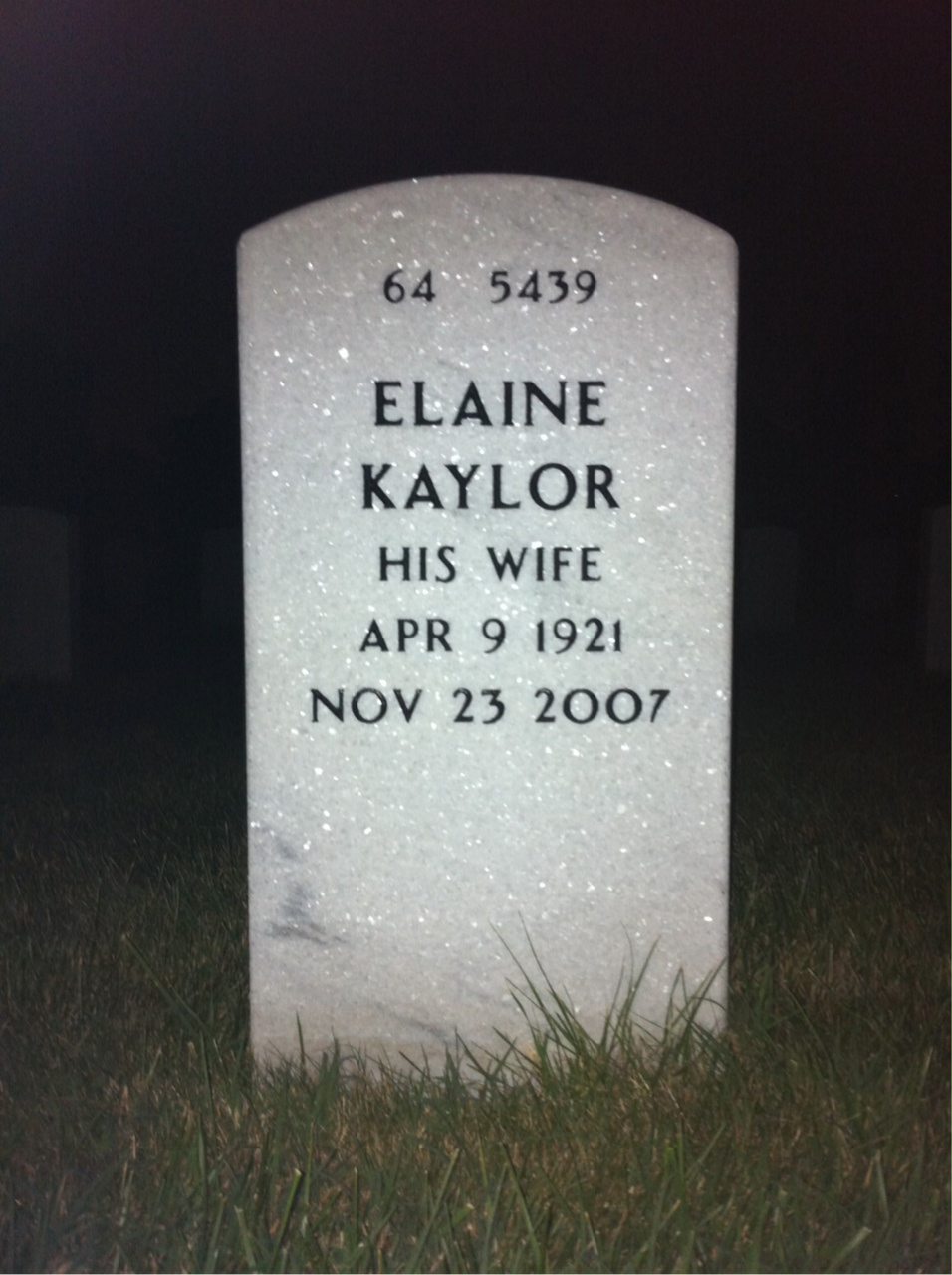 Back of headstone — Warren Cline