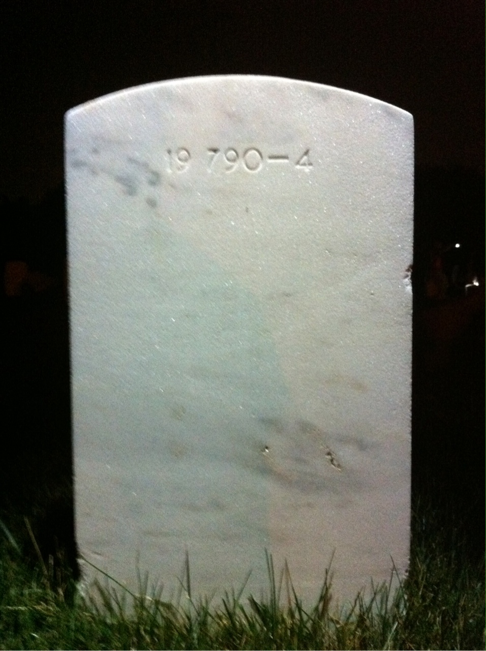 Back of headstone — James Payne