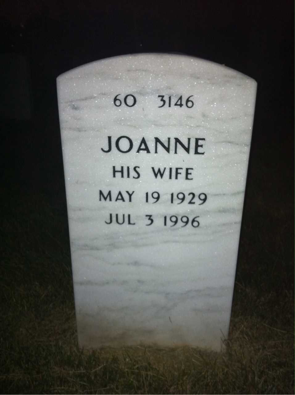 Back of headstone — George Lesage