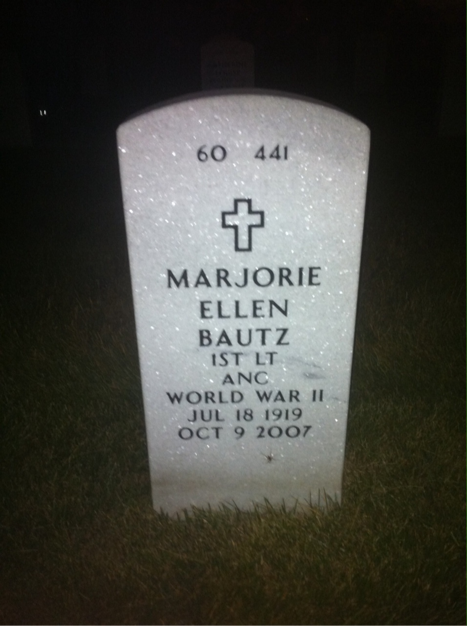 Back of headstone — Edward Bautz