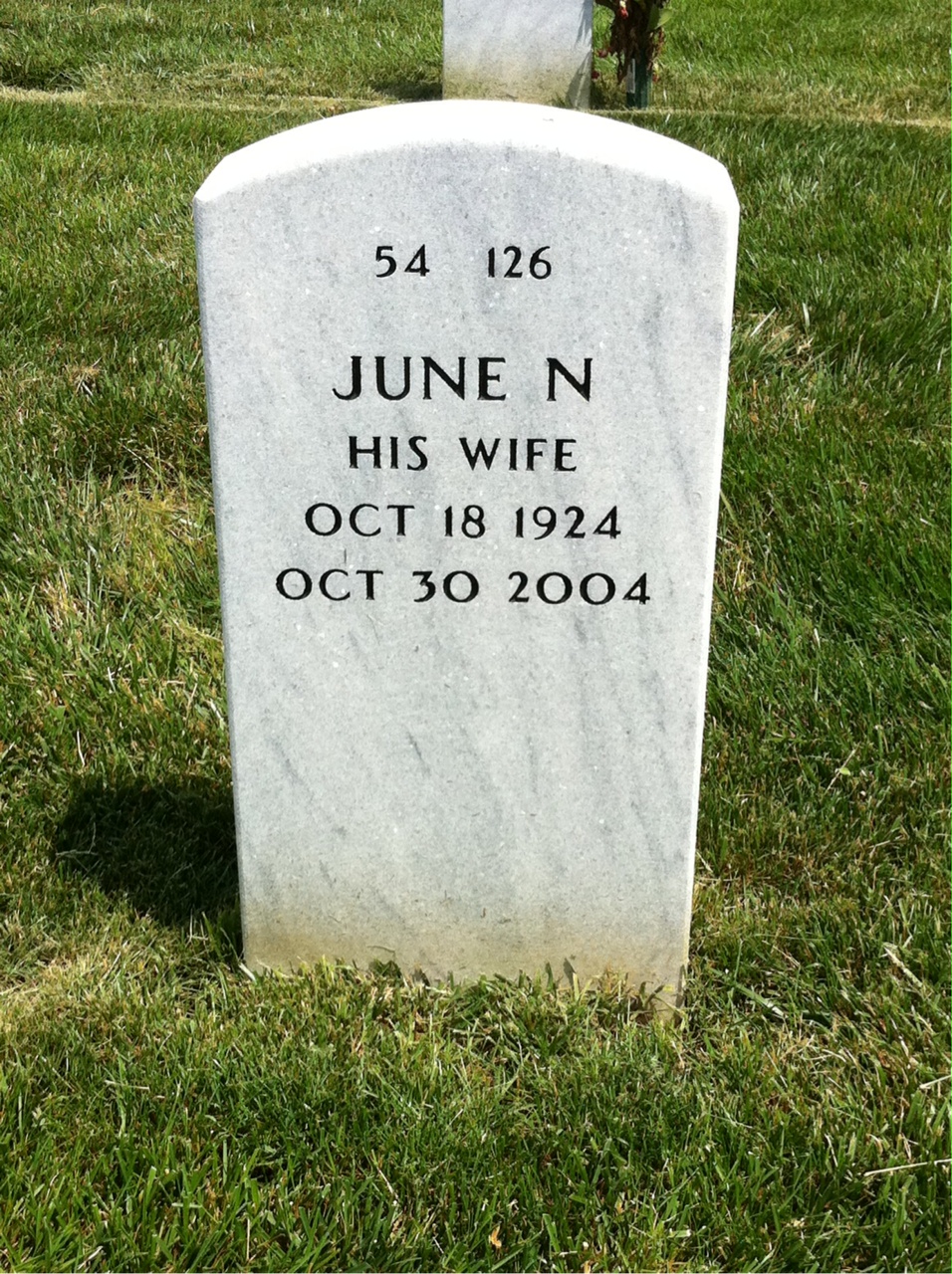 Back of headstone — Thomas Cuff