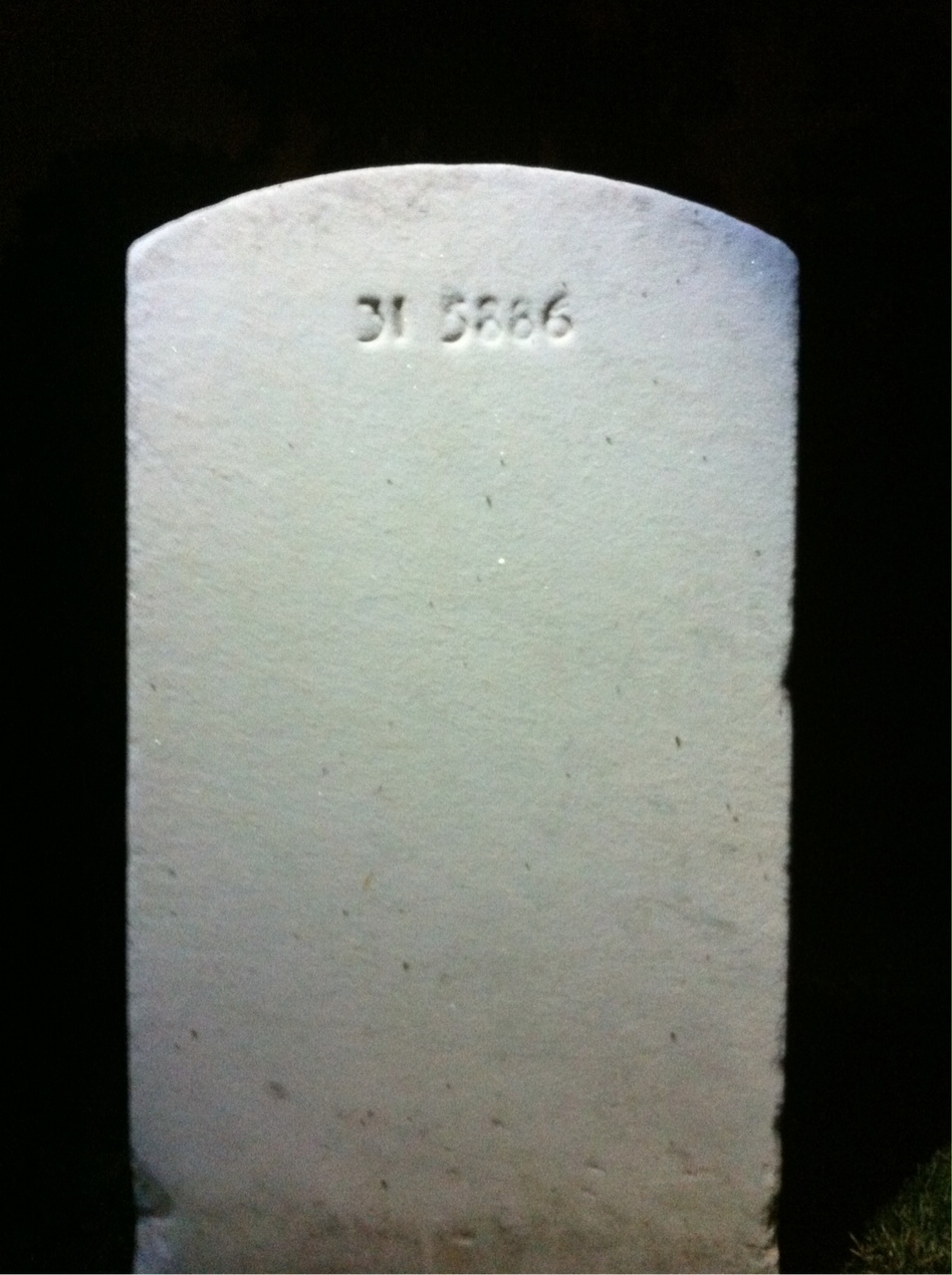 Back of headstone — William H Thomas