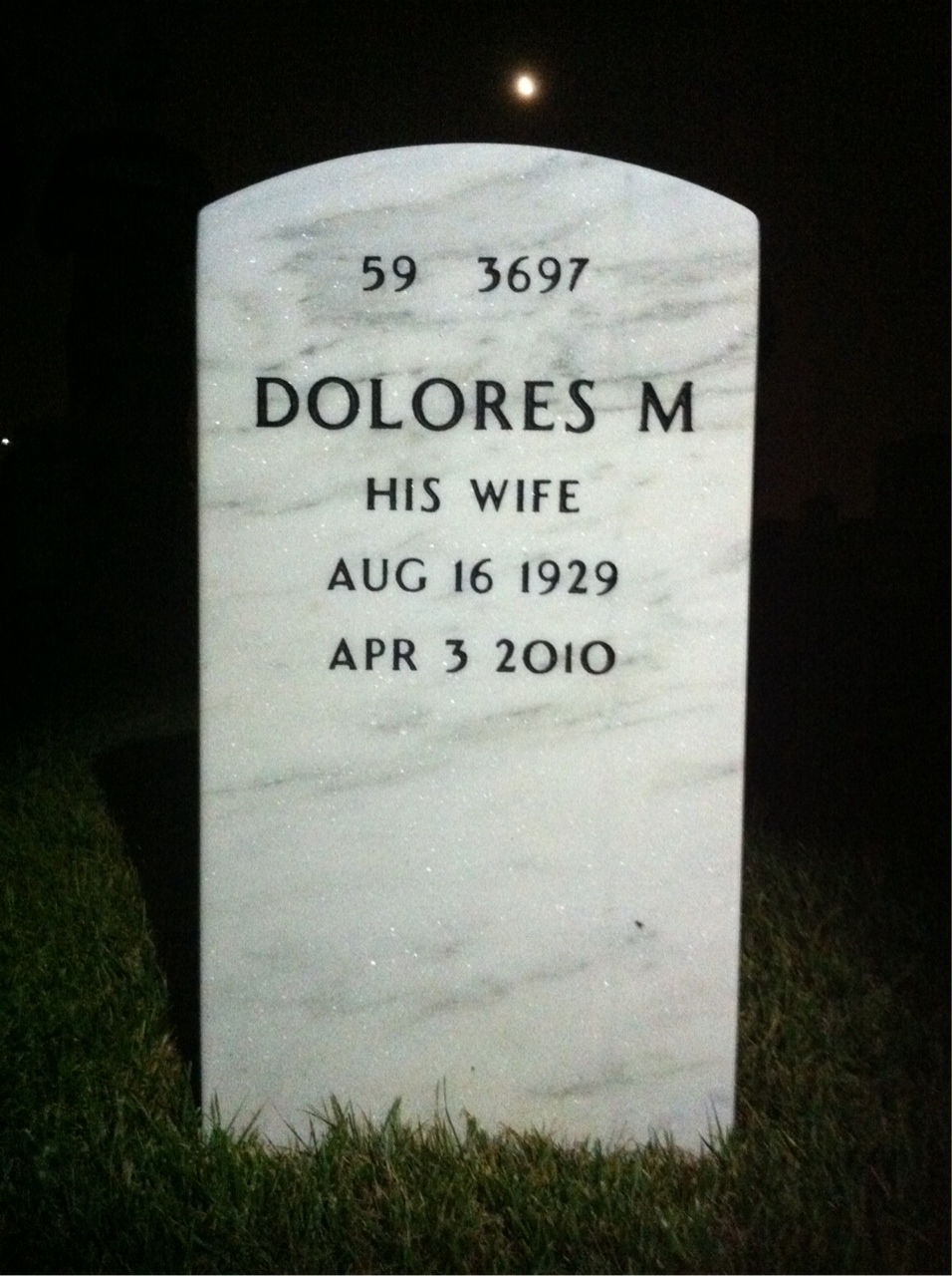 Back of headstone — James Rodgers