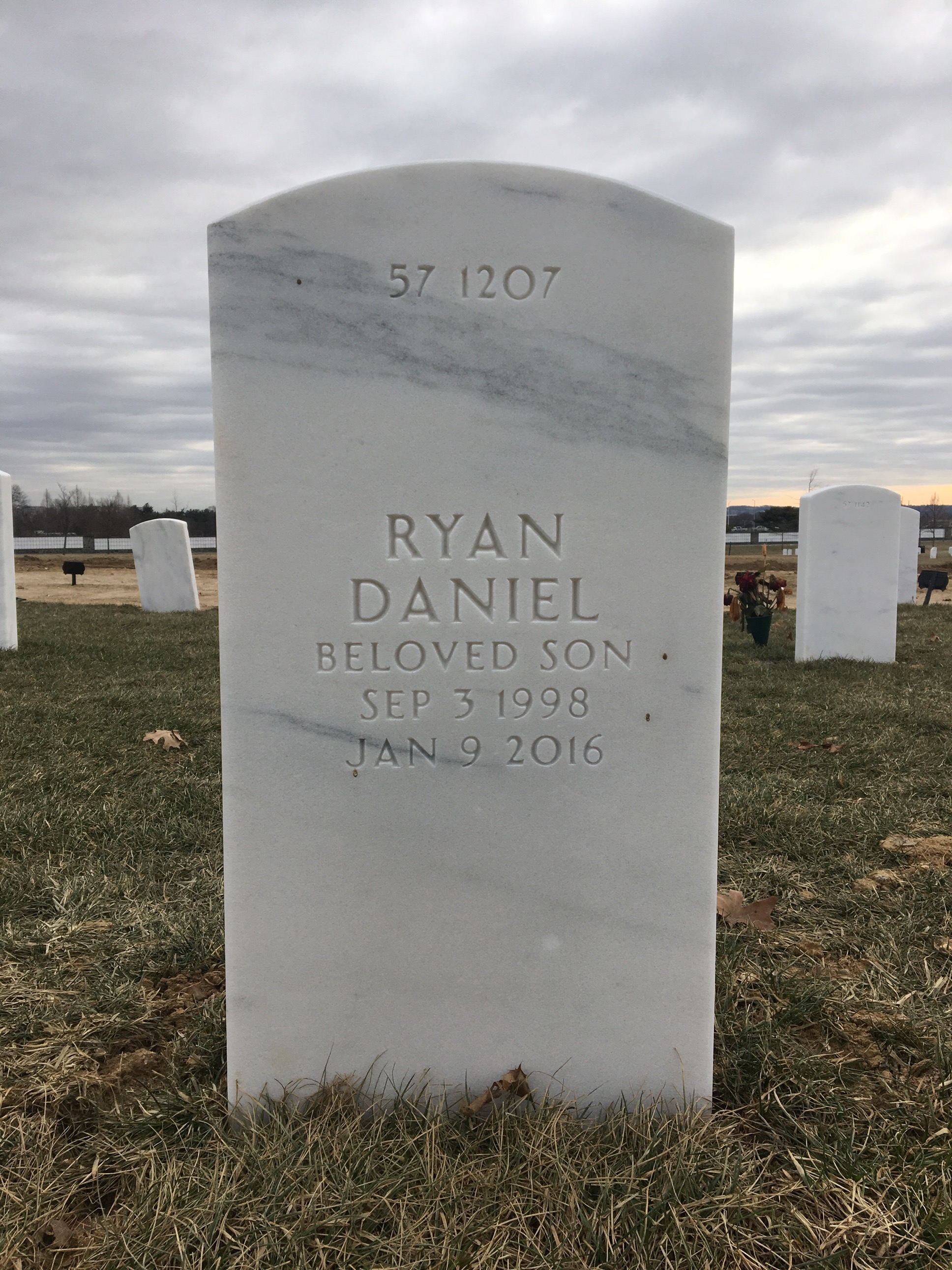 Back of headstone — Timothy A Vandersommen