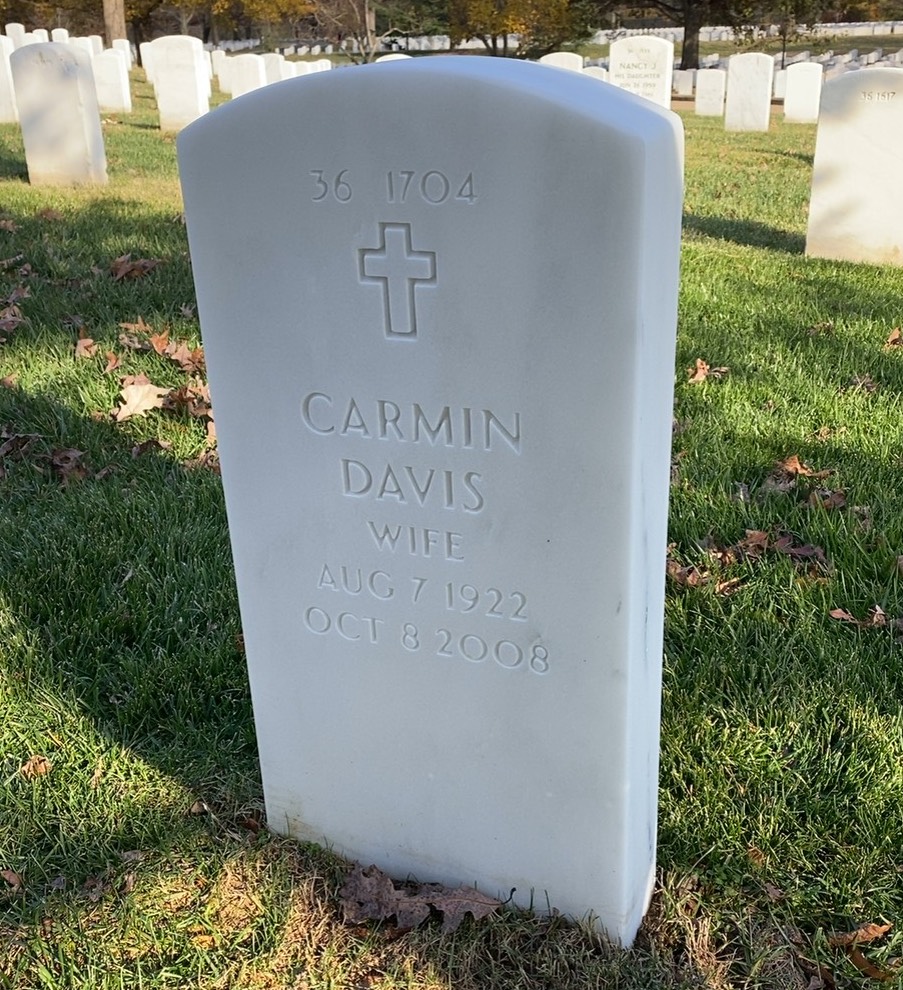 Back of headstone — Roy Davis