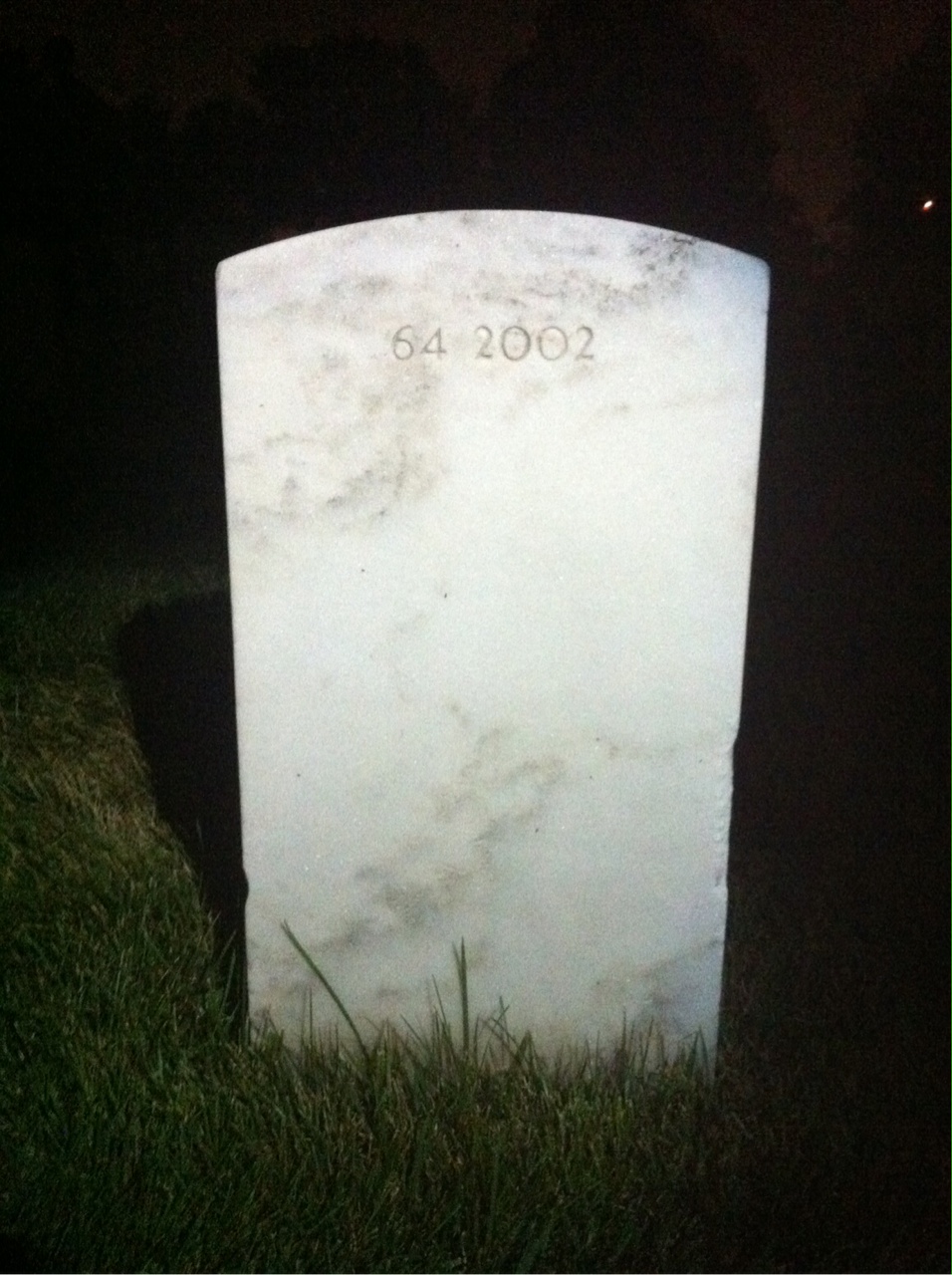 Back of headstone — Walter F Pettiford