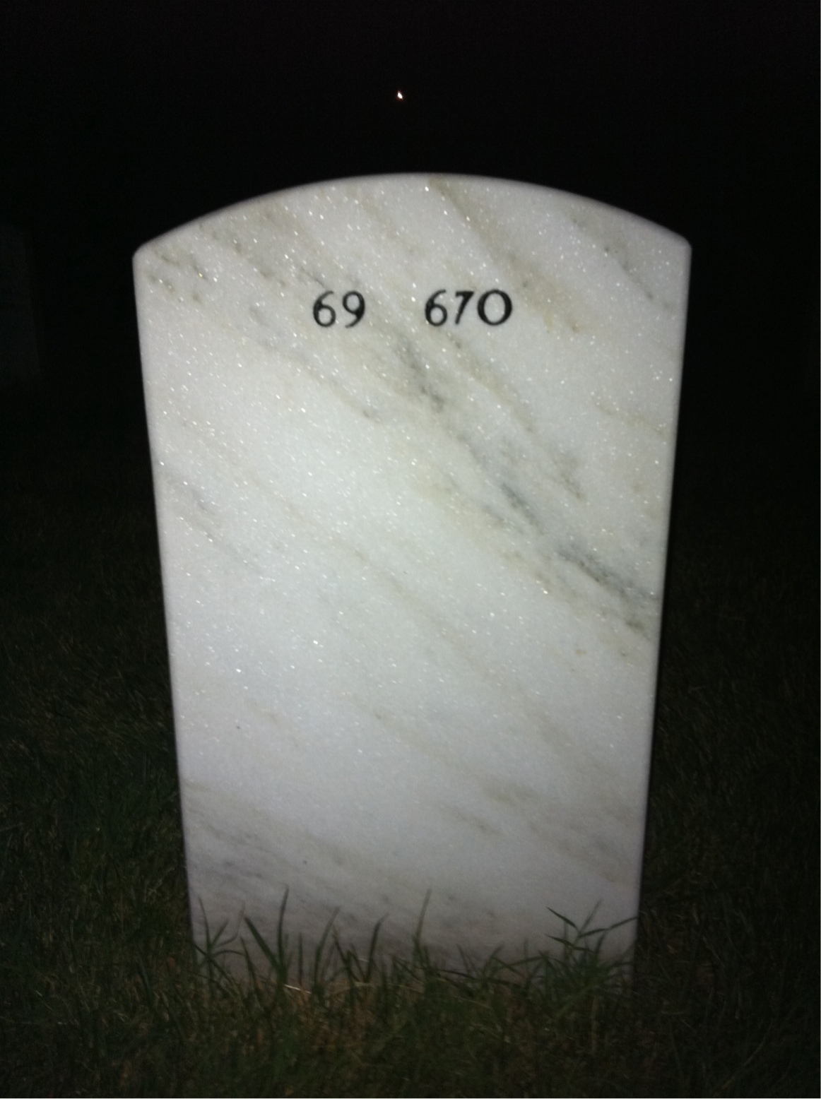 Back of headstone — George Collins