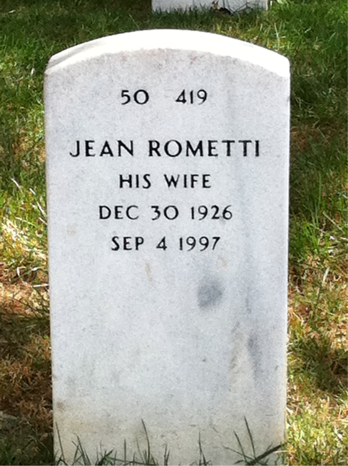 Back of headstone — Frank Kress