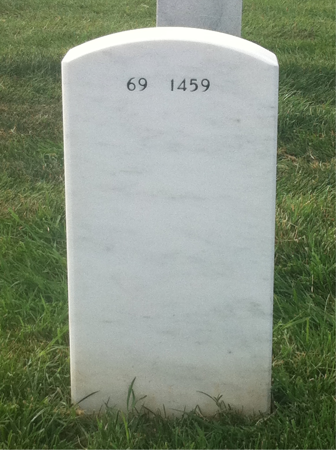 Back of headstone — George Gaddis