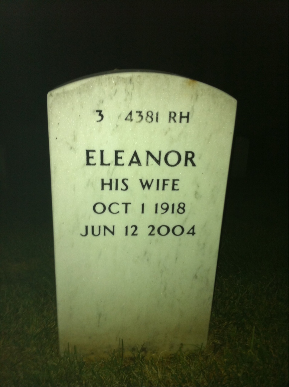 Back of headstone — Herbert Fleischer