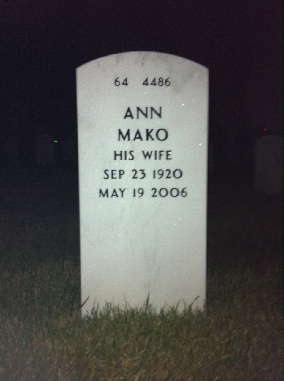 Back of headstone — George Greskovic