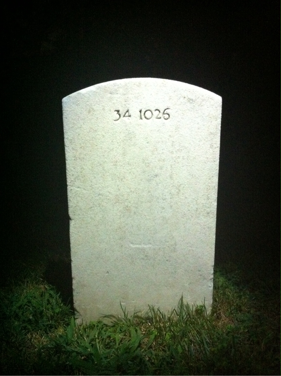 Back of headstone — Frederick Ball