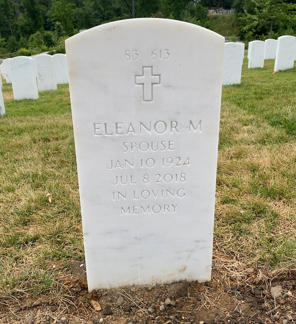 Back of headstone — Samuel Moschella