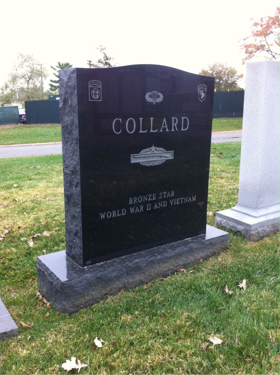 Back of headstone — Kenneth Collard