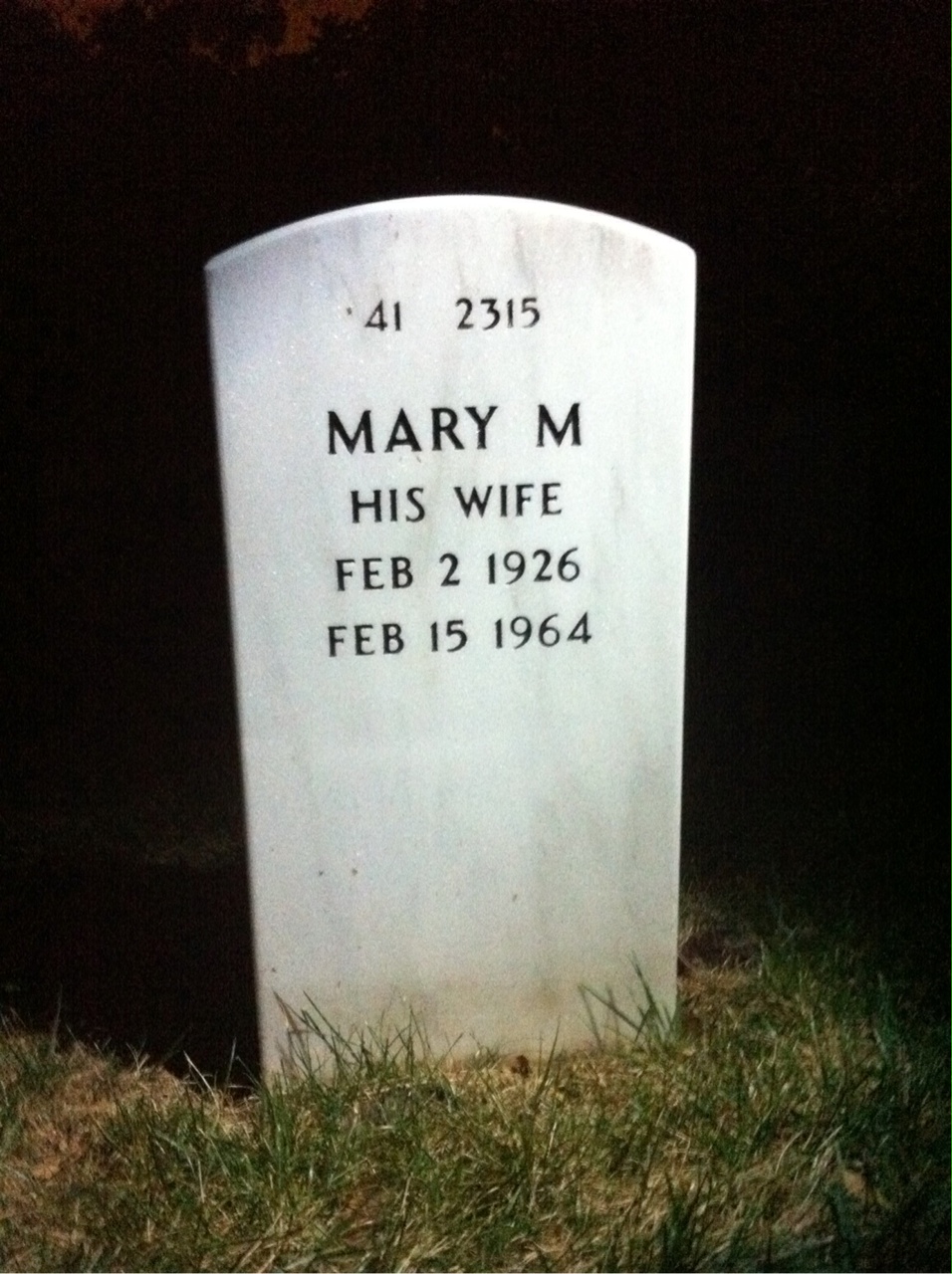 Back of headstone — George Wells